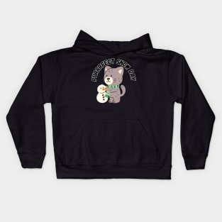 Purrrfect Snow Day, Winter season, Christmas Kids Hoodie